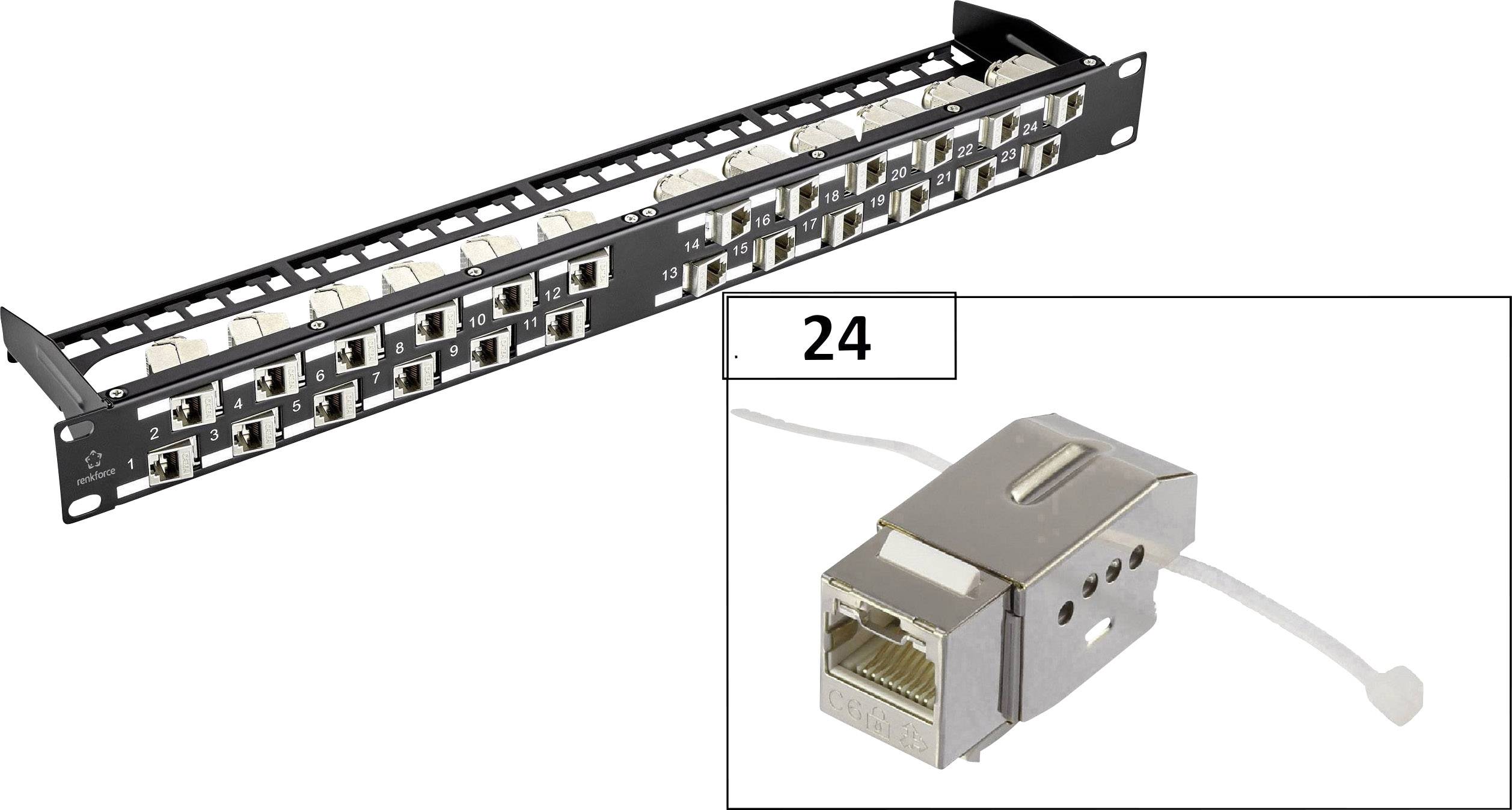 RENKFORCE KSV10 24 Port Netzwerk-Patchpanel CAT 6 1 HE