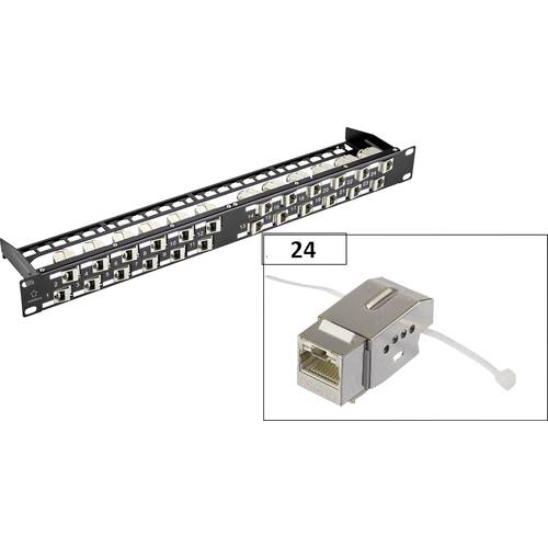 Renkforce KSV10 24 Port Netzwerk-Patchpanel 483 mm (19) CAT 6 1 HE Bestückt