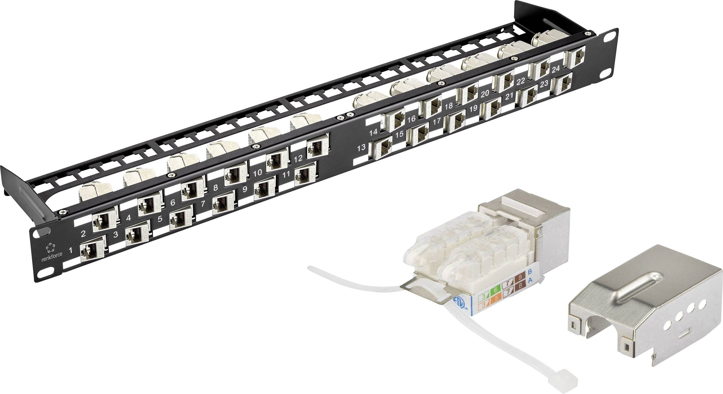 RENKFORCE KS10 24 Port Netzwerk-Patchpanel CAT 6a 1 HE