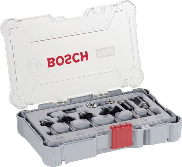 Rand- und Kantenfräser-Set, 1/4 Zoll-Schaft, 6-teilig Bosch Accessories 2607017470