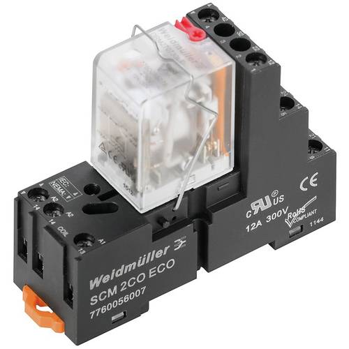 Thumbnail - Weidmüller DRMKIT 24VAC 2CO LD/PB Koppelrelais 24 V/AC 10 A 2 Wechsler 10 St.