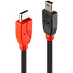 Prepojovací kábel LINDY LINDY USB 2.0 Kabel Micro-B/Mini-B 2m 31719, 2.00 m, čierna