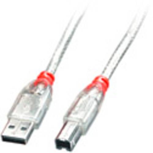 LINDY USB-Kabel USB 2.0 USB-A Stecker, USB-B Stecker 2.00 m Transparent 41753