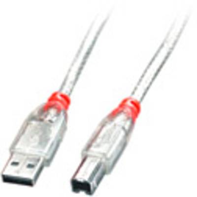 LINDY USB-Kabel USB 2.0 USB-A Stecker, USB-B Stecker 2.00 m Transparent 41753