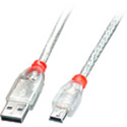 LINDY USB-Kabel USB-A Stecker, USB-Mini-B Stecker 3.00 m Transparent 41784