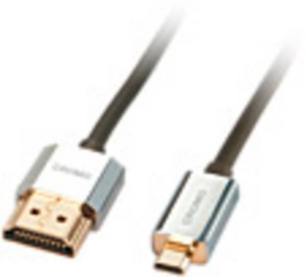 LINDY HDMI Anschlusskabel HDMI-A Stecker, HDMI-Micro-D Stecker 0.50 m Grau 41680 4K UHD, OFC-Leiter, Rund, doppelt geschirmt, extrem dünn, vergoldete Steckkontakte, Flexibel HDMI-Kabel