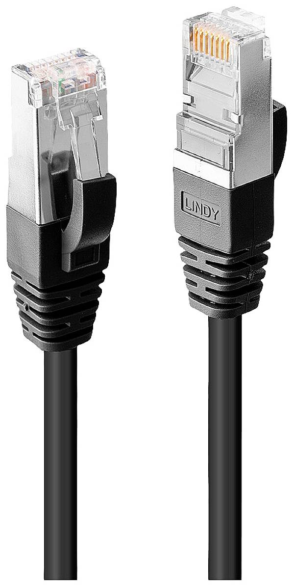 LINDY 45602 RJ45 Netzwerkkabel, Patchkabel CAT 6 S/STP 1.00 m Schwarz 1 St.