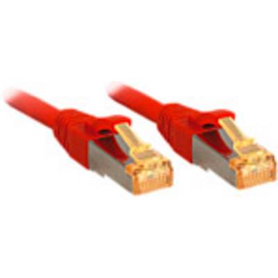 Zwei rote Ethernet-Kabel mit goldenen Steckern liegen parallel nebeneinander.