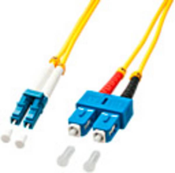 LINDY 47475 Glasfaser LWL Anschlusskabel 15.00 m Mehrfarbig [2x LC - 2x SC] 9/125 µ Singlemode OS2