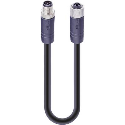 Schwarzes Kabel mit Steckverbindern an beiden Enden. Geeignet für industrielle oder technische Anwendungen.
