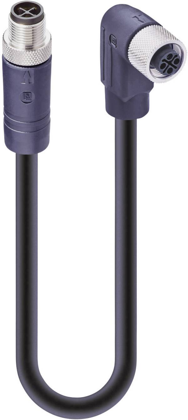 Lumberg Automation 934853309 Sensor-/Aktor-Anschlussleitung M12 Stecker, gerade, Buchse, gewinkelt 10.00 m Polzahl Sensoren: 3+PE 1 St.