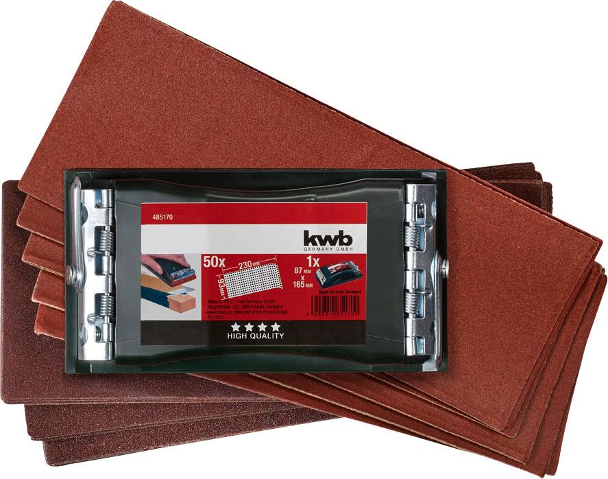 KWB PROFI Handschleifer-Set, mit 50 Schleifstreifen 93 x 230 mm kwb 485170 1 St.