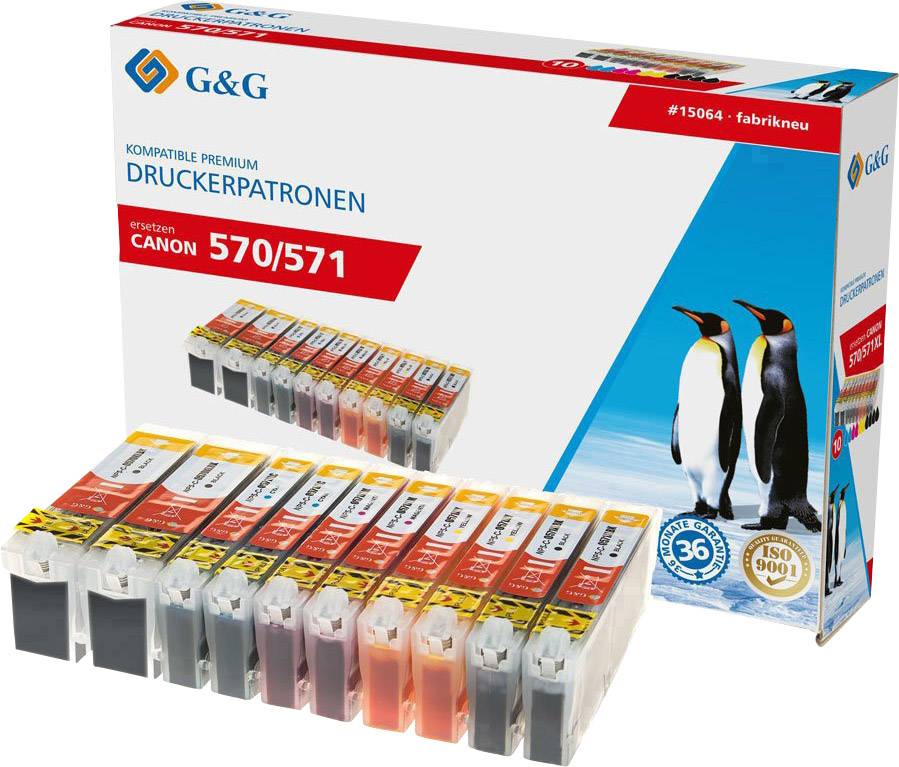 G&G Tinte ersetzt Canon PGI-570 XL, CLI-571 XL Kompatibel 10er-Pack