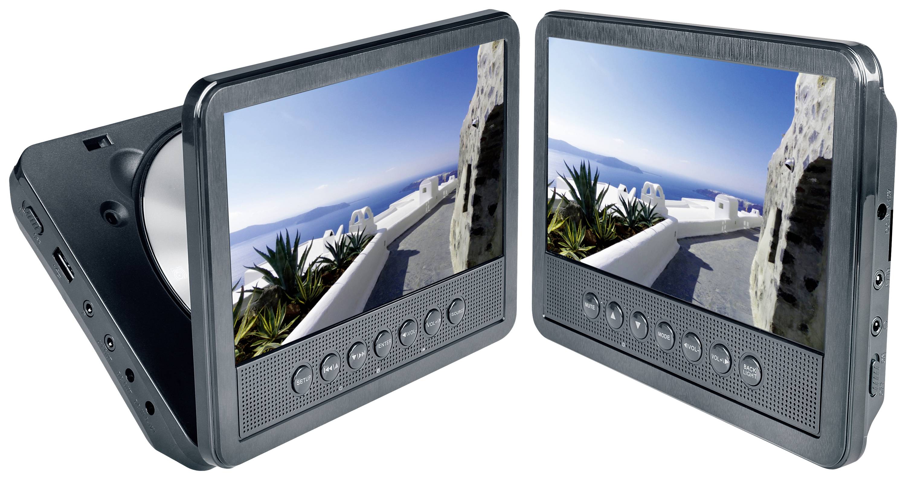 ULTRAMEDIA Reflexion DVD 7052 Kopfstützen DVD-Player mit 2 Monitoren Bilddiagonale=17.8 cm (7 Zoll)