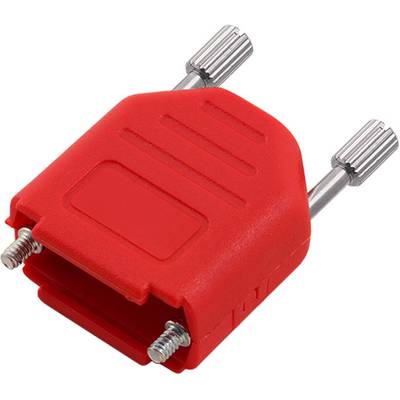 'Roter Bananenstecker-Adapter mit zwei Schrauben zur Befestigung. Verwendet in elektronischen Geräten für sichere Verbindungen.'
