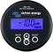 Schwarzer Batteriemonitor mit blauem Display zeigt '-1,00 kW'. Untere Symbole: 'SETUP', '+' und 'SELECT'. Markierung: 'Victron Energy Blue Power'.