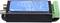 Ein blaues miniBMS-Gerät von Victron Energy, zeigt Ladeanzeige und Temperaturstatus an, mit mehreren Anschlüssen und grünen Klemmen.