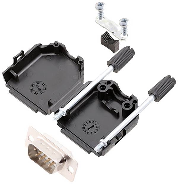 encitech DPPK09-BK-DBP-W-K 6355-8001-01 D-SUB Stiftleisten-Set 180 ° Polzahl: 9 Lötkelch 1 St.