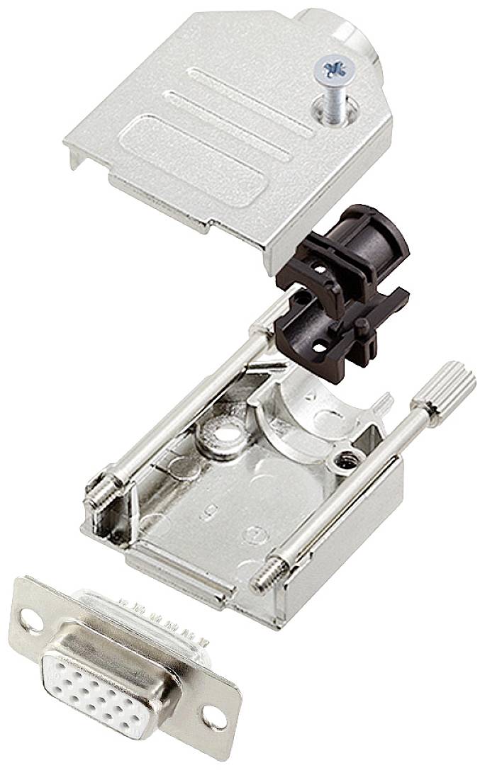 encitech DTZK09-HDS15-W-K 6355-8012-11 D-SUB Buchsenleisten-Set 180 ° Polzahl: 15 Lötkelch 1 St.