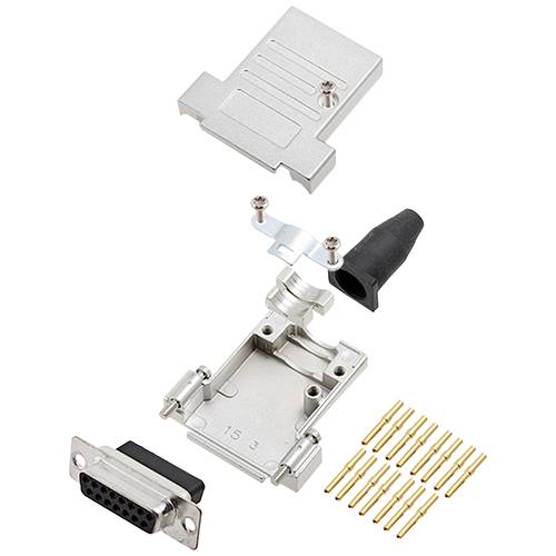 encitech DTSL15-SJSRG-T-DBCS-K 6355-0089-12 D-SUB Buchsenleisten-Set 180 ° Polzahl: 15 Crimpen 1 St.