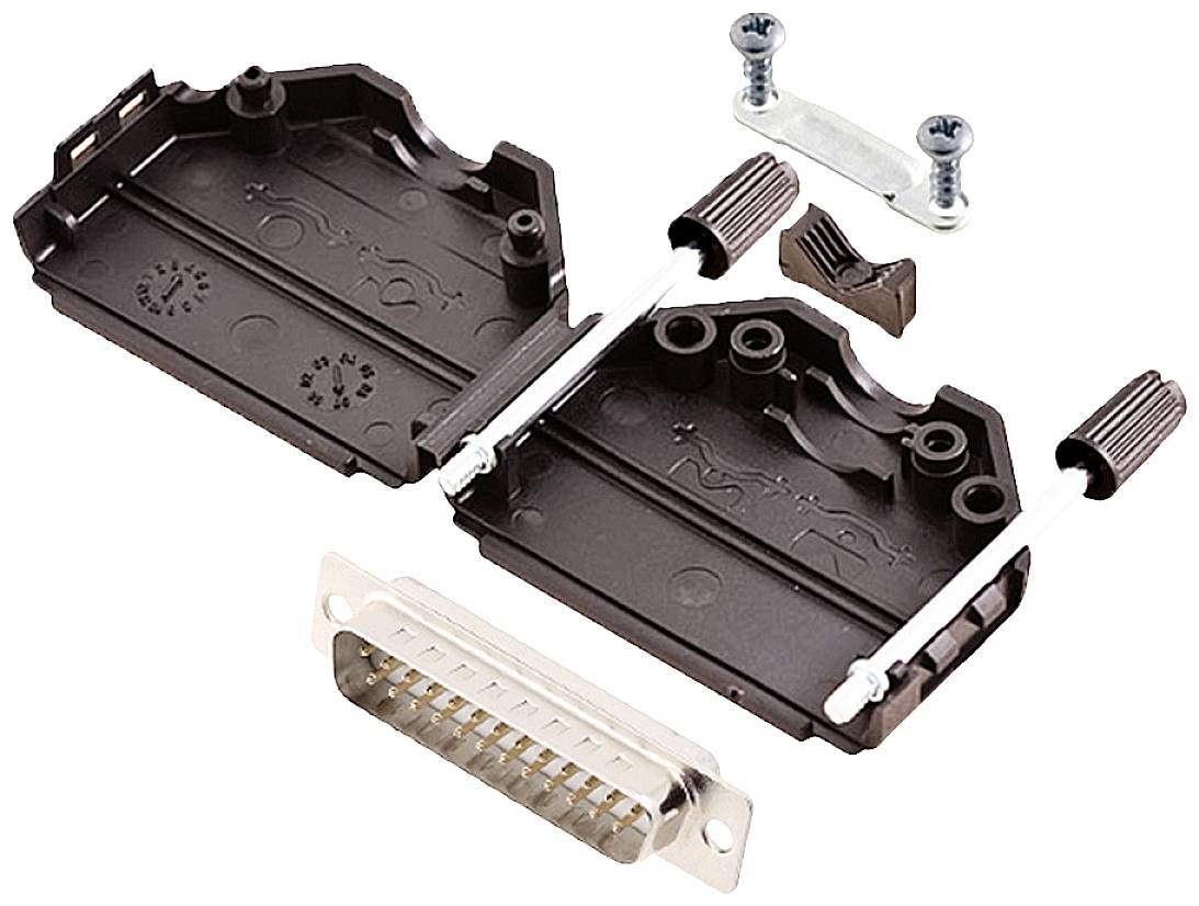 encitech DPPK25-BK-DBP-W-K 6355-8001-03 D-SUB Stiftleisten-Set 180 ° Polzahl: 25 Lötkelch 1 St.