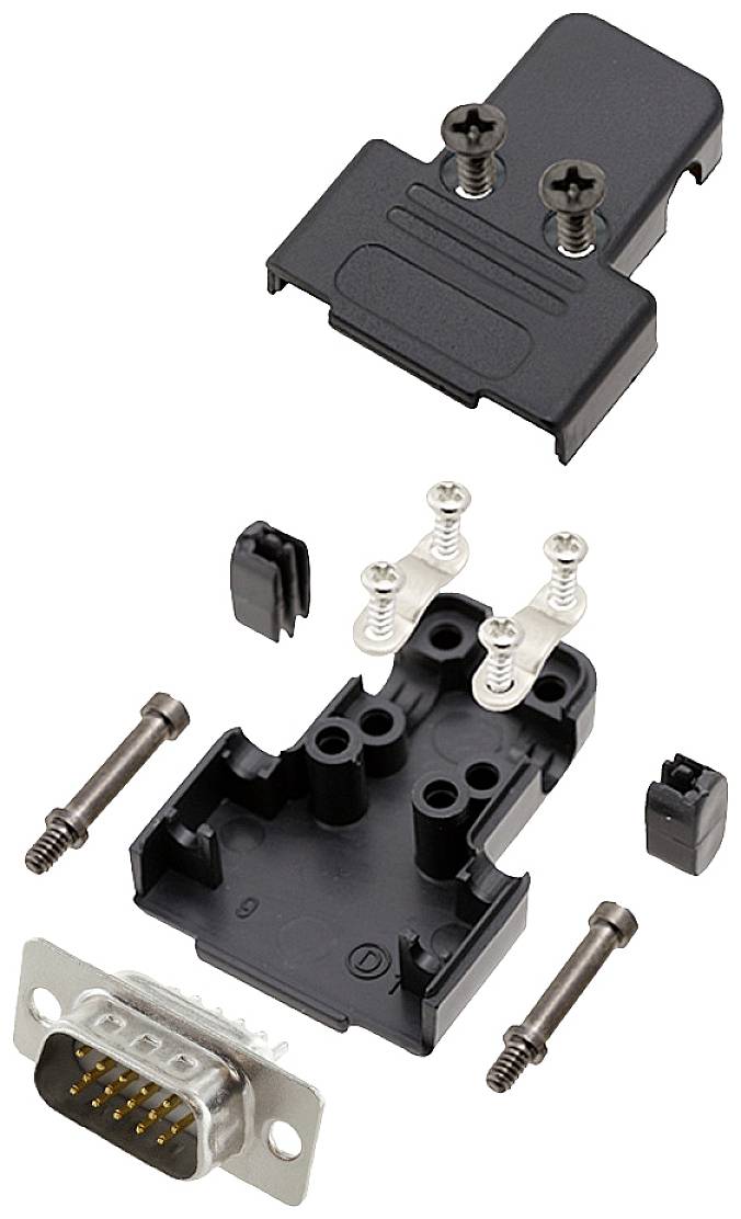 encitech TRI-P-09-HDP15-W-K 6355-8068-01 D-SUB Stiftleisten-Set 180 ° Polzahl: 15 Lötkelch 1 St.