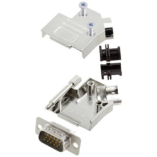 encitech D45ZK09-HDP15-W-K 6355-8013-01 D-SUB Stiftleisten-Set 45 ° Polzahl: 15 Lötkelch 1 St.
