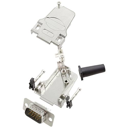 encitech D45ZF09-HDP15-W-K 6355-8064-01 D-SUB Stiftleisten-Set 45 ° Polzahl: 15 Lötkelch 1 St.