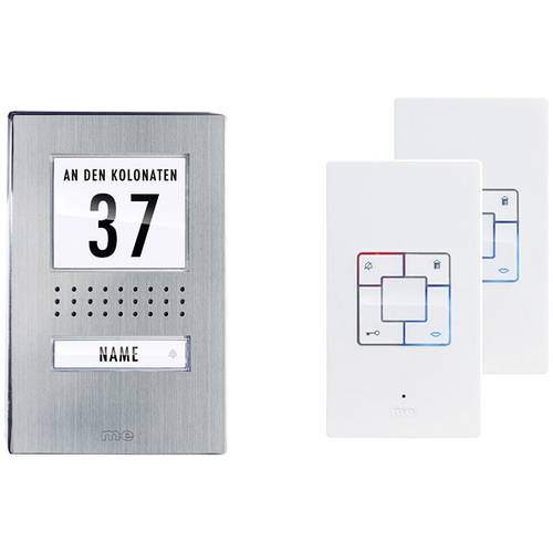 Thumbnail - m-e modern-electronics ADV 1142 Vistadoor Türsprechanlage Kabelgebunden Komplett-Set Edelstahl, Weiß