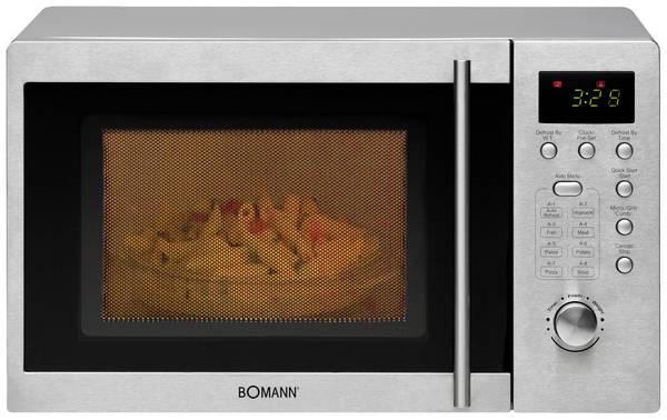 Bomann MWG 2211 U CB Mikrowelle Silber 800 W Grillfunktion, Unterbaufähig