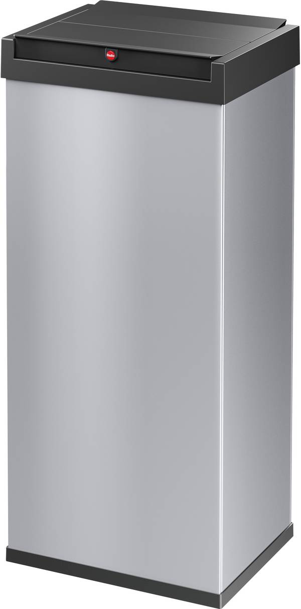 Hailo Bix-Box Swing XL 8602210 Mülleimer 52 l Stahlblech (L x B x H) 340 x 339 x 763 mm Silber, Schwarz Selbstschließender Schwingdeckel 1 St.