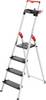 Hailo L100 TOPLINE 8050-407 Aluminium Stufen-Stehleiter inkl. Werkzeugablage Arbeitshöhe (max.): 2.85 m Silber, Schwarz, Rot EN 131 5.4 kg