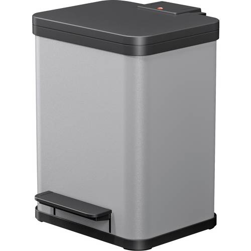 Hailo Öko uno plus M 6192200 Mülleimer 17 l Stahlblech (B x H x T) 320 x 430 x 340 mm Hellgrau Fuß-Tretmechanik 1 St.