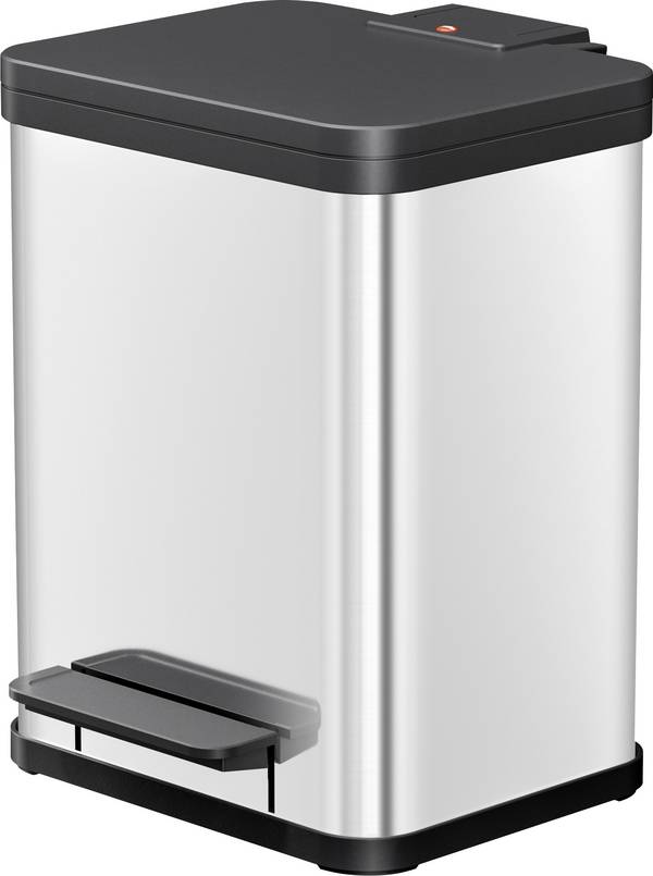Hailo Öko duo plus M 6222000 Mülleimer 18 l Edelstahl (L x B x H) 320 x 320 x 430 mm Edelstahl Fuß-Tretmechanik 1 St.