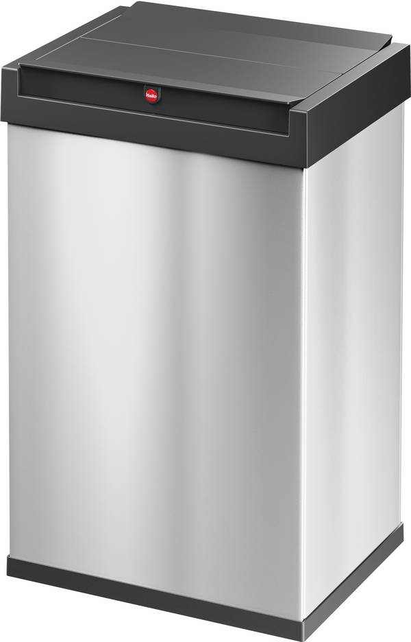 Hailo Bix-Box Swing L 8401110 Mülleimer 35 l Edelstahl (L x B x H) 340 x 339 x 545 mm Silber, Schwarz Selbstschließender Schwingdeckel 1 St.