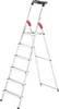 Hailo L60 StandardLine 8160-607 Aluminium Stufen-Stehleiter inkl. Werkzeugablage Arbeitshöhe (max.): 3.05 m Silber, Rot, Schwarz EN 131 5.9 kg