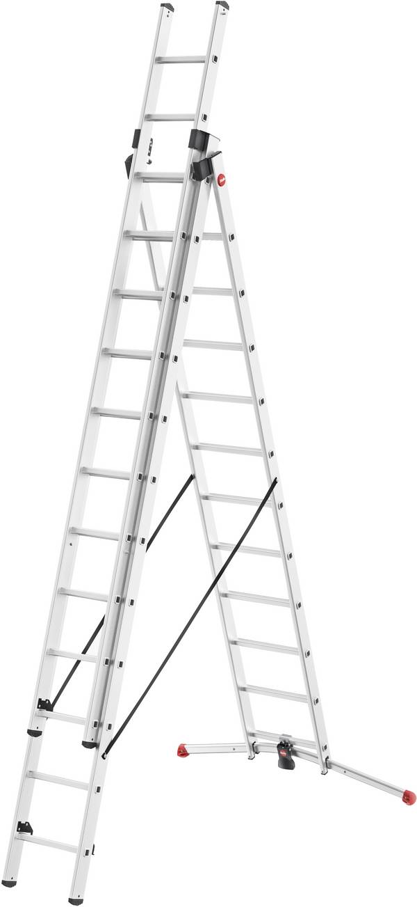 Hailo S100 ProfiLOT 9312-507 Aluminium Multifunktionsleiter  Arbeitshöhe (max.): 9 m Silber, Rot, Schwarz EN 131 29.2 kg
