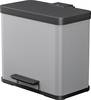 Hailo öko trio plus L 6332200 Mülleimer 27 l Stahlblech (L x B x H) 470 x 470 x 430 mm Hellgrau Fuß-Tretmechanik 1 St.