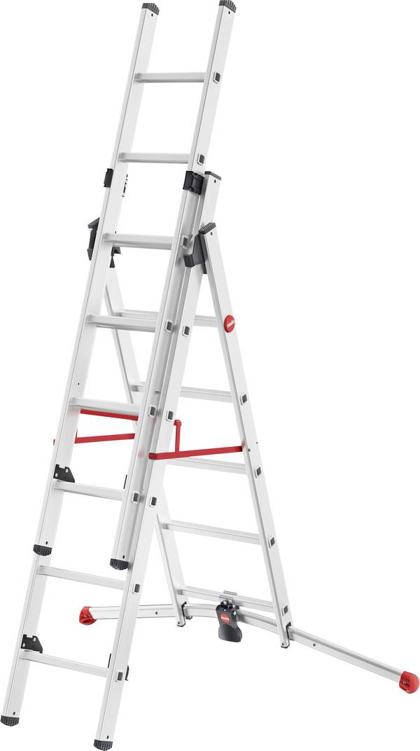 Hailo S100 ProfiLOT 9306-507 Aluminium Multifunktionsleiter  Arbeitshöhe (max.): 4.7 m Silber, Rot, Schwarz EN 131 15.5 kg