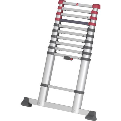 Hailo T80 FLEXLINE 7113-111 Aluminium Teleskopleiter Arbeitshöhe (max.): 3.95 m Silber, Schwarz, Rot DIN EN 131 10.7 kg