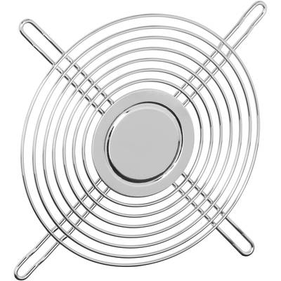 Metallgitter in kreisförmigem Design mit mehreren konzentrischen Ringen und vier seitlichen Stangen.