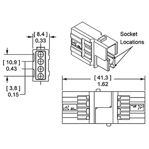 Thumbnail - Hochstrom-Batteriesteckverbinder für 15 - 45 A 1327G16FP Gelb APP Inhalt: 1 St.