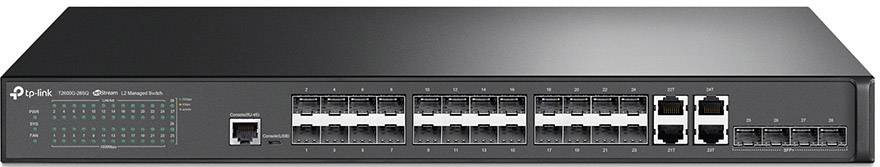 TP-Link JetStream T2600G-28SQ - Switch - L2+ - managed - 24 x SFP + 4 x Combo Gigabit Ethernet/Gigabit SFP + 4 x 10 Gigabit SFP+ - Desktop, an Rack montierbar