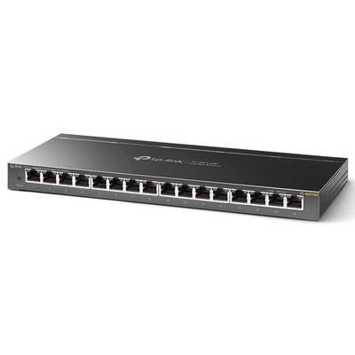 Netzwerkswitch mit 16 Ethernet-Ports. Marke: TP-Link, Modell: TL-SG1016E. Geeignet für die Verbindung mehrerer Geräte in einem Netzwerk.