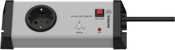 Ehmann 0217c01012a01 Steckdosenleiste mit Schaltuhr 1fach Grau, Schwarz Schutzkontakt 1 St.