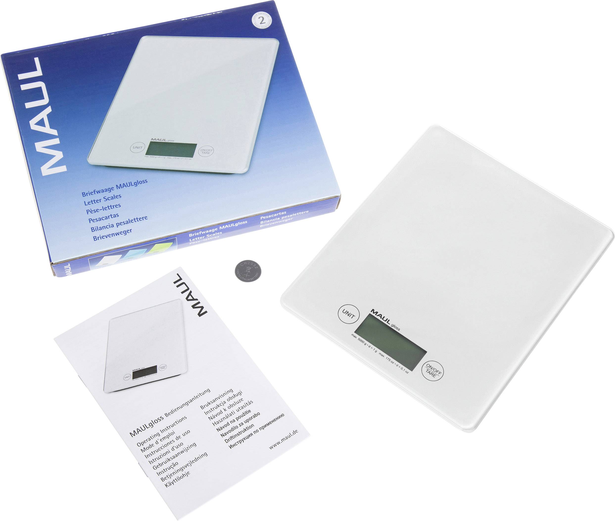 Briefwaage MAULgloss 5kg 1g-Teilung weiß - Artikel: 162105601-2