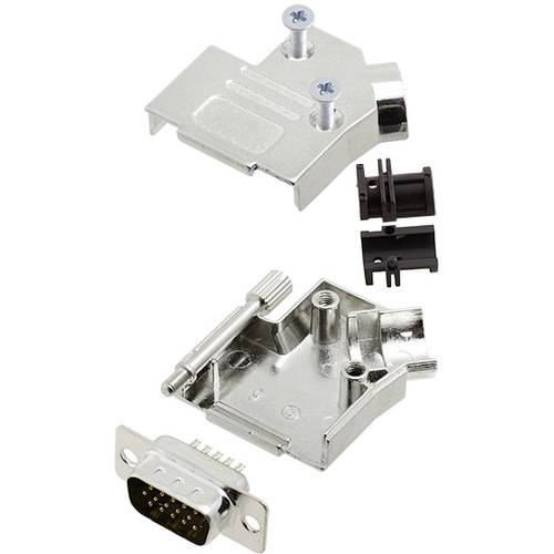 TRU COMPONENTS TCD45ZK09HDP15K 7708652 D-SUB Stiftleisten-Set 45 ° Polzahl: 15 Lötkelch 1 St.