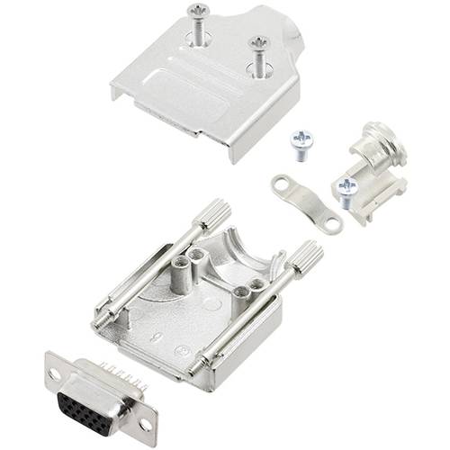 TRU COMPONENTS TCMHDM09HDS15K 7708828 D-SUB Buchsenleisten-Set 180 ° Polzahl: 15 Lötkelch 1 St.