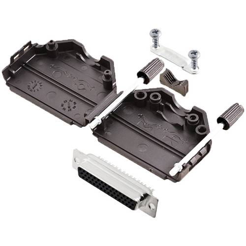 TRU COMPONENTS TCDPPK25BKHDS44K 7709056 D-SUB Buchsenleisten-Set 180 ° Polzahl: 44 Lötkelch 1 St.