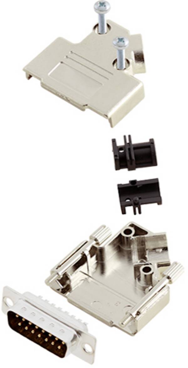 TRU COMPONENTS TCD45PKM15DBPK 7709060 D-SUB Stiftleisten-Set 45 ° Polzahl: 15 Lötkelch 1 St.
